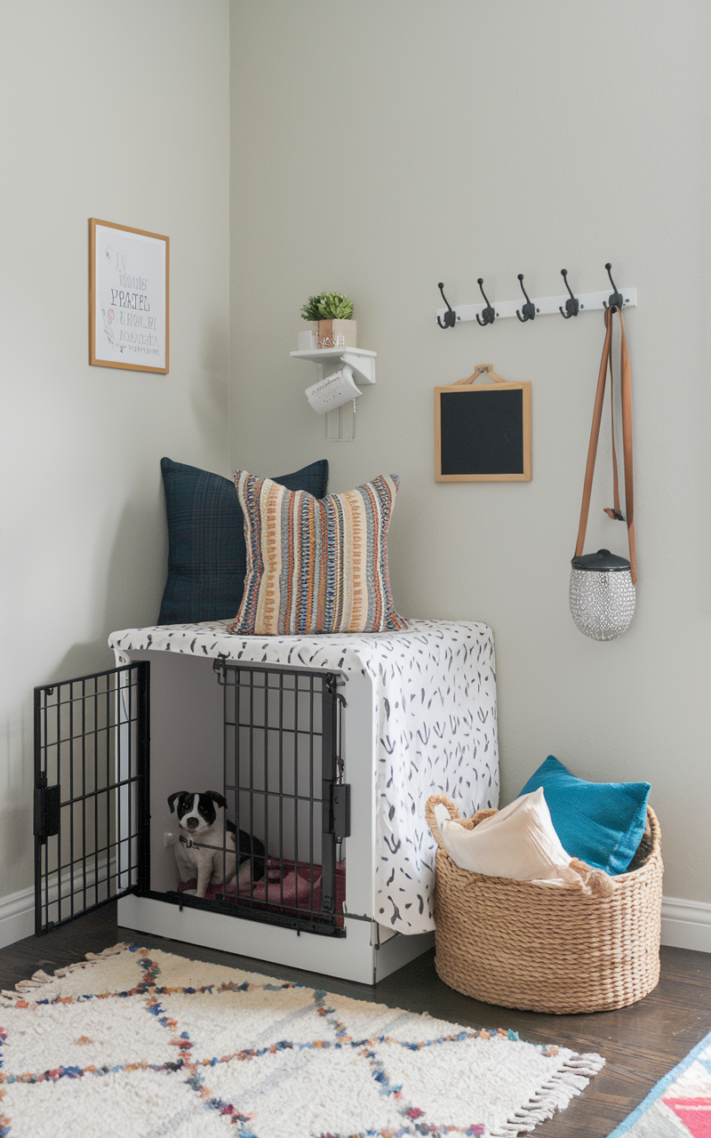 15 Small-Space Dog Room Ideas for Compact Homes - pawsomefinds4u.net - Minimalist Dog Crate Decor For Modern Homes