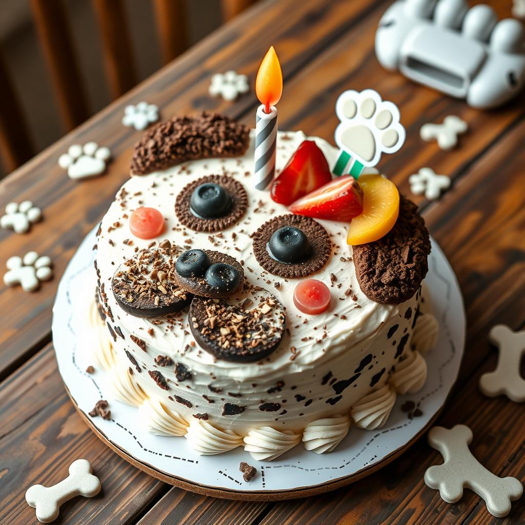 Homemade dog birthday cake