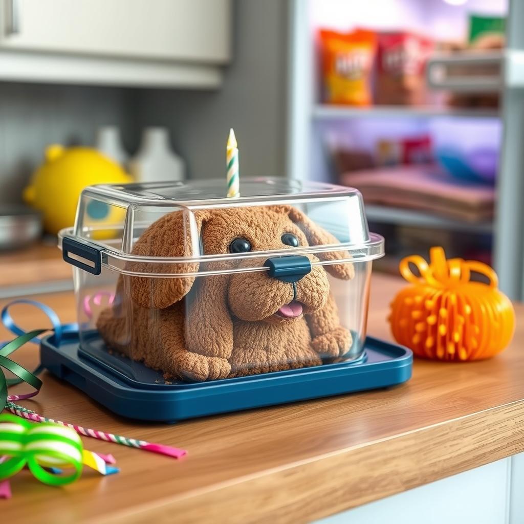 Homemade dog cake storage