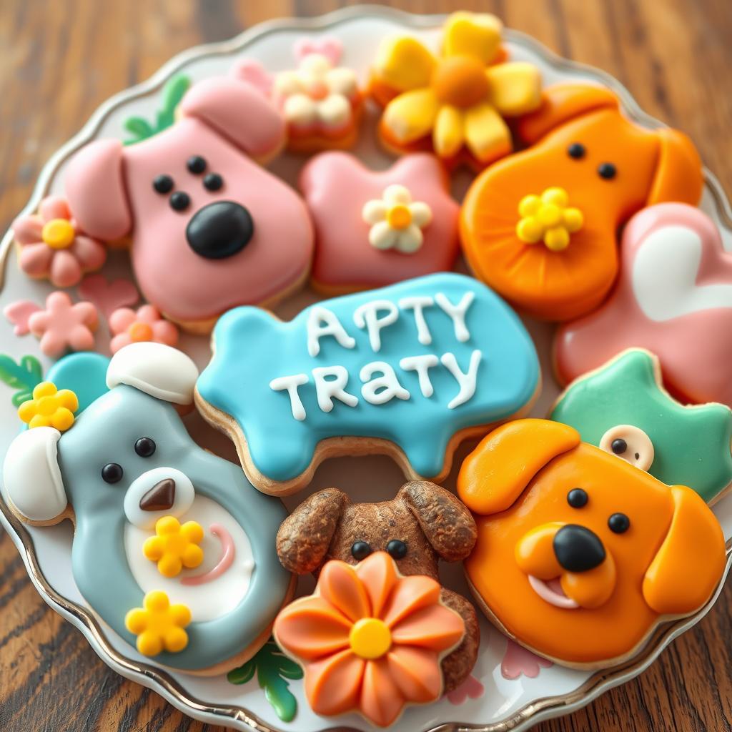 Puppy party treats decorated with safe elements