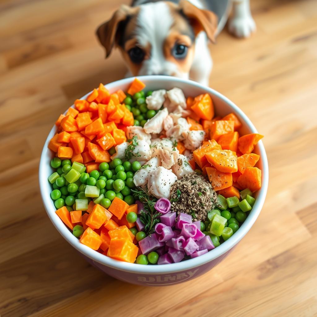 Puppy-specific raw food mix