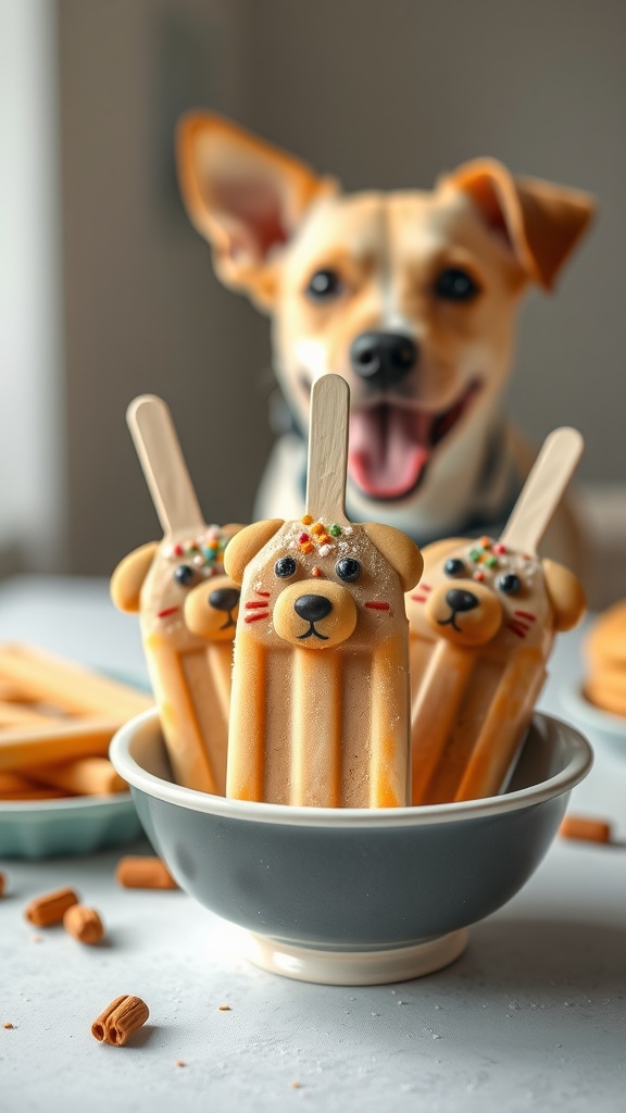 Frozen peanut butter dog popsicles 