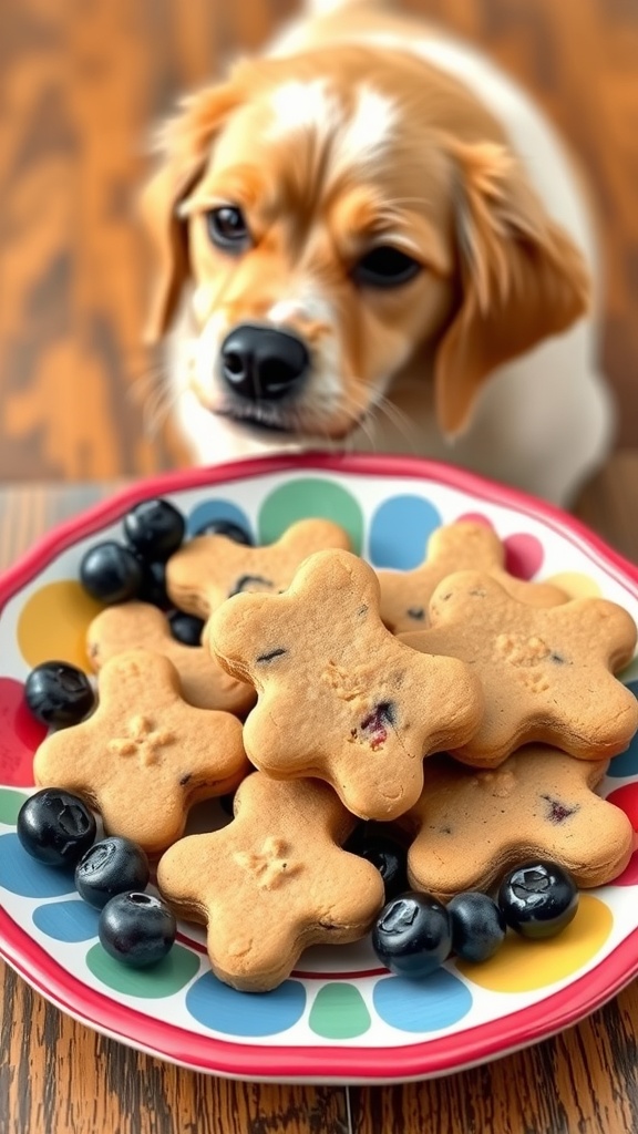 peanut butter and blueberry dog biscuits 