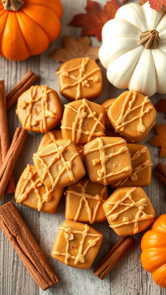 Homemade peanut butter pumpkin spice dog treats 