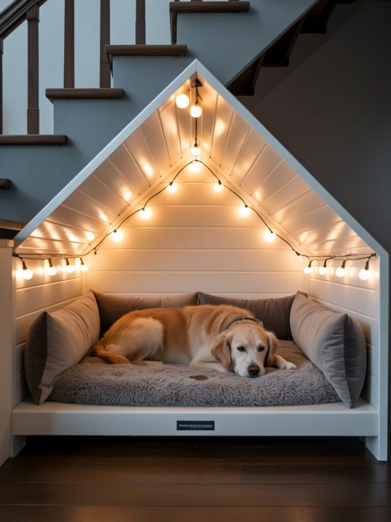 dog den under stairs