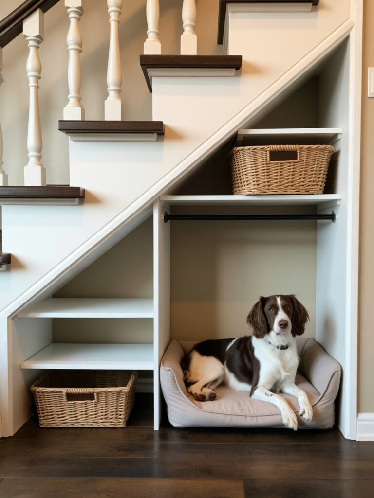dog closet under stairs