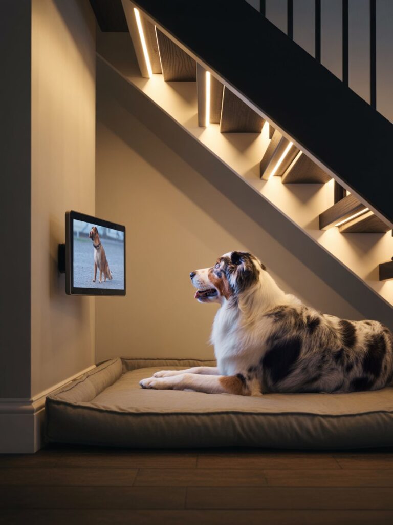 dog condo under stairs
