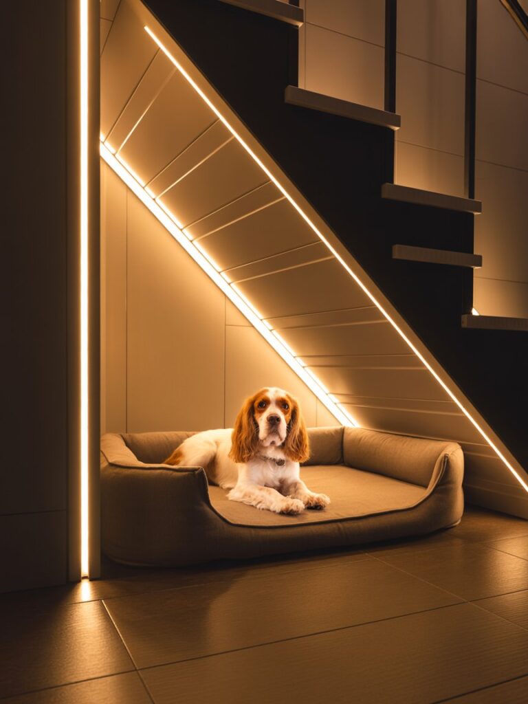 under stairs dog house