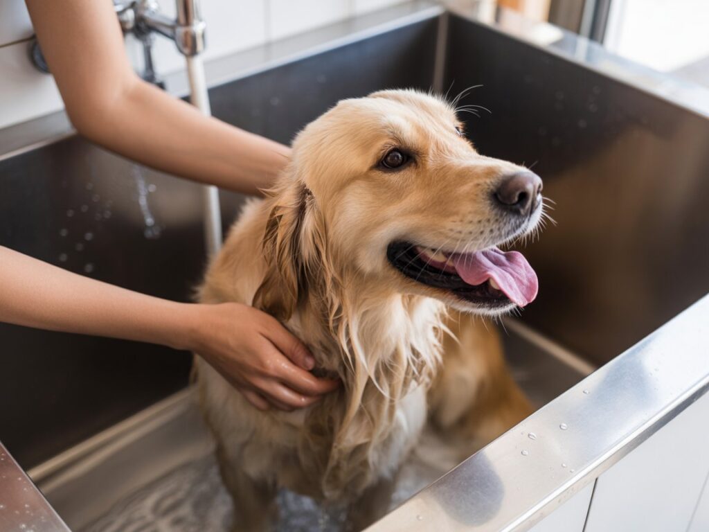 dog tub in laundry room
